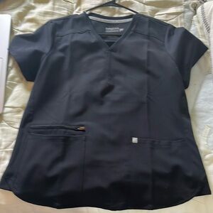 Fabletic black scrub top. Size large
